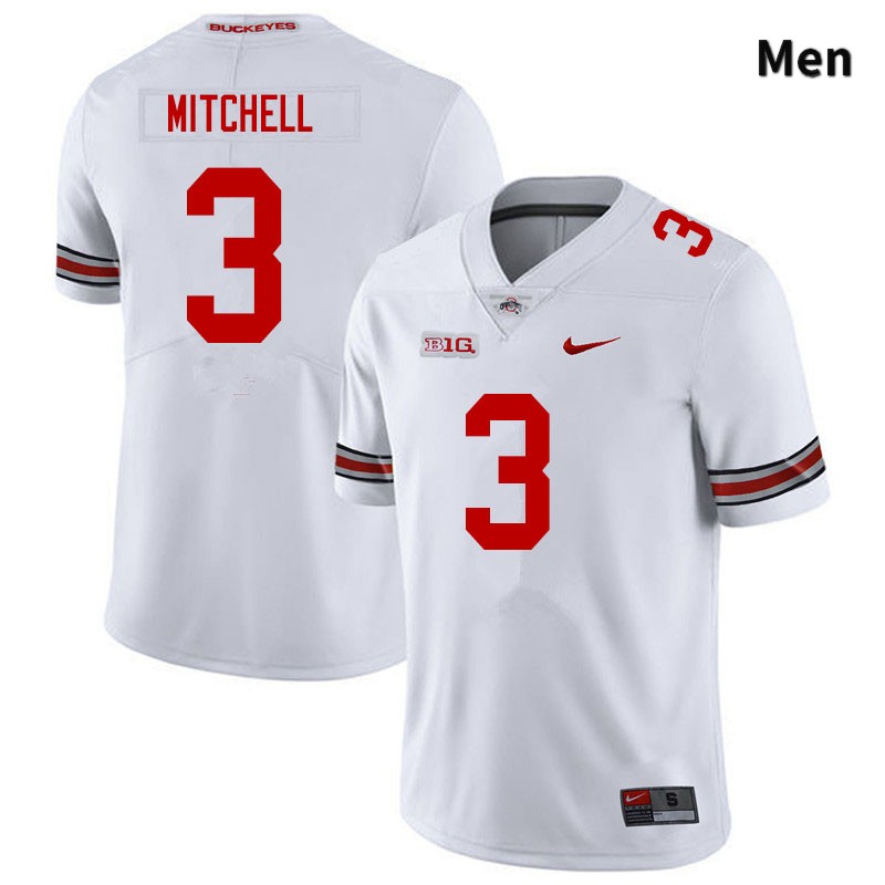 Ohio State Buckeyes Teradja Mitchell Men's #3 White Authentic Stitched College Football Jersey